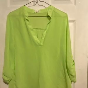 Mint green sheer blouse